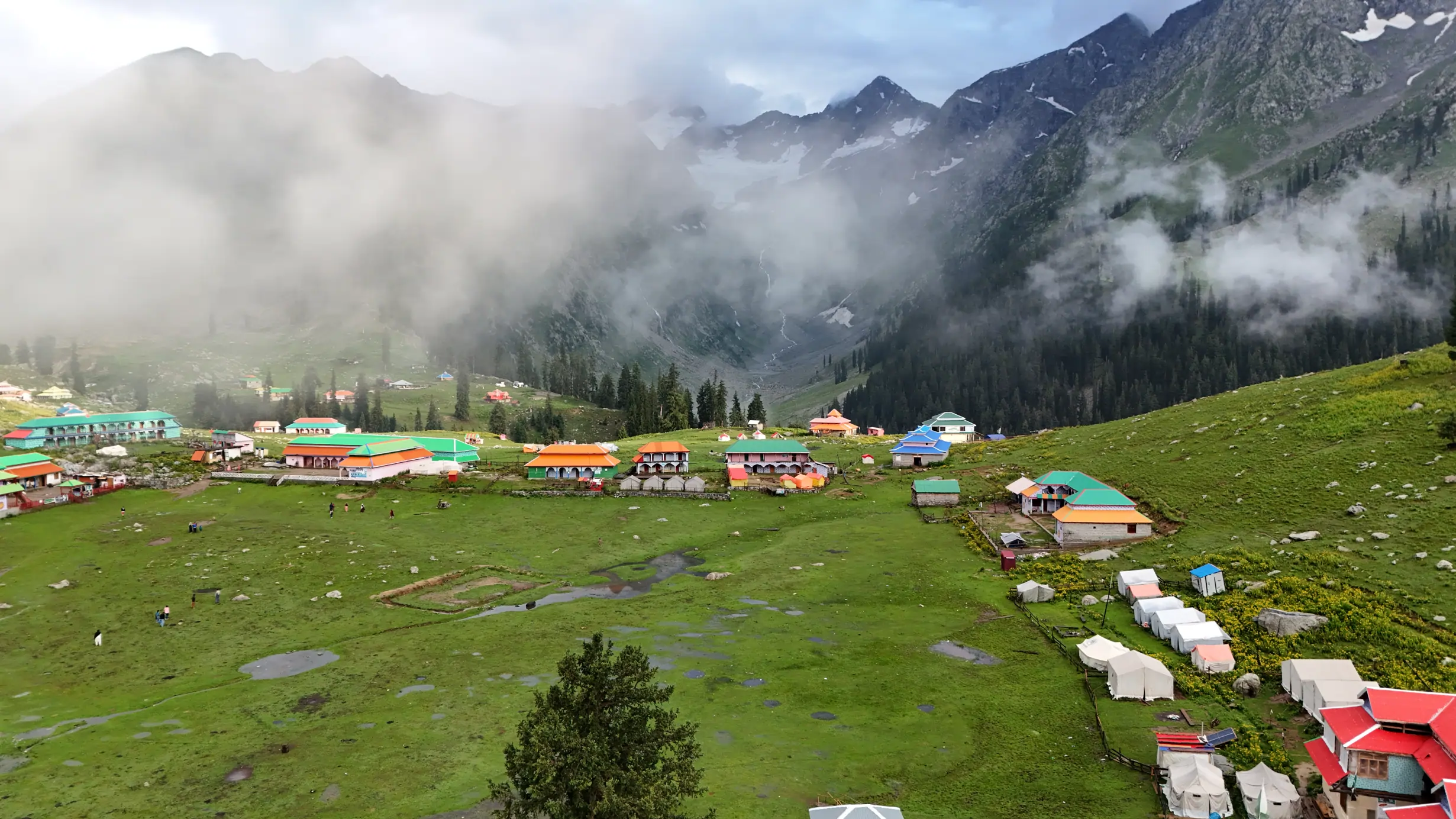 Aerial mountain landscape of Jahaz Banda