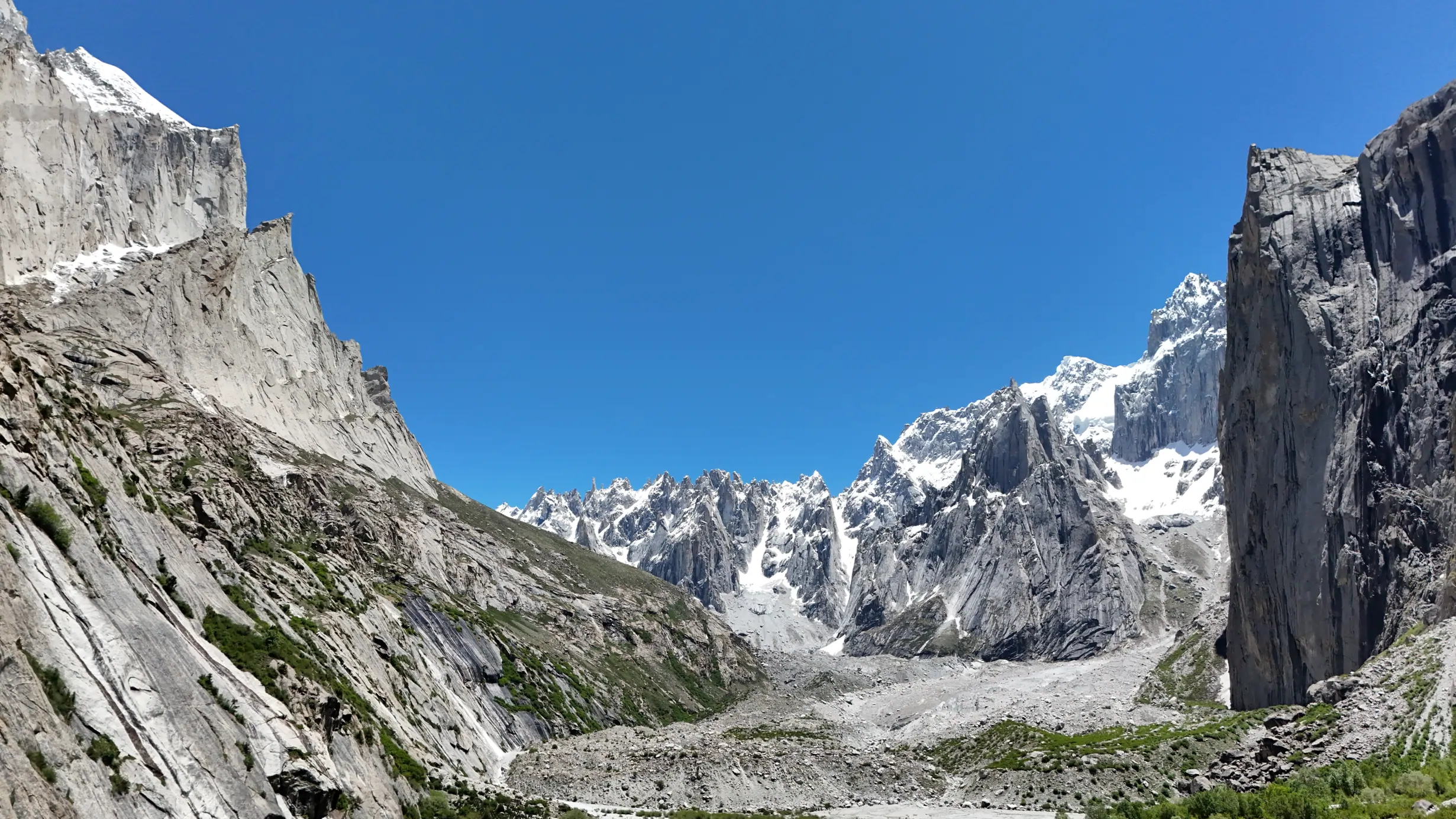 Towering rock formations in Nangma Valley